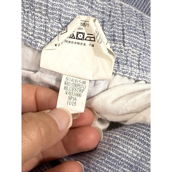 Old Navy Pants Womens Size 2X Pinstripe Linen Blend Wide Leg Drawstring Hippie - Picture 13 of 15